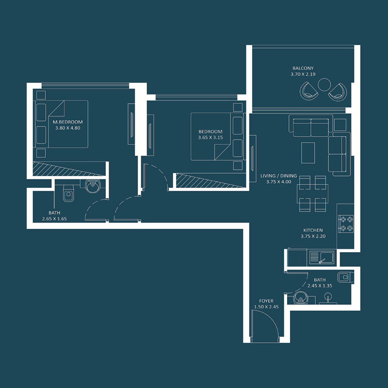 2 bedroom Apartments -  Oasiz 2