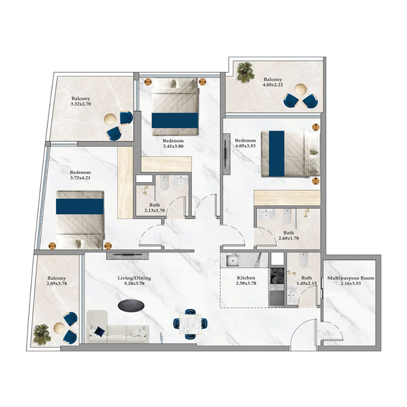 3 bedroom Apartments -  Aspirz