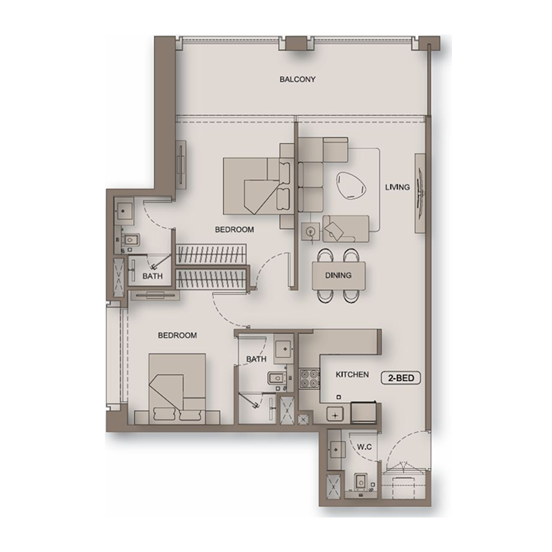 2 bedroom Apartments -  Binghatti Moonlight