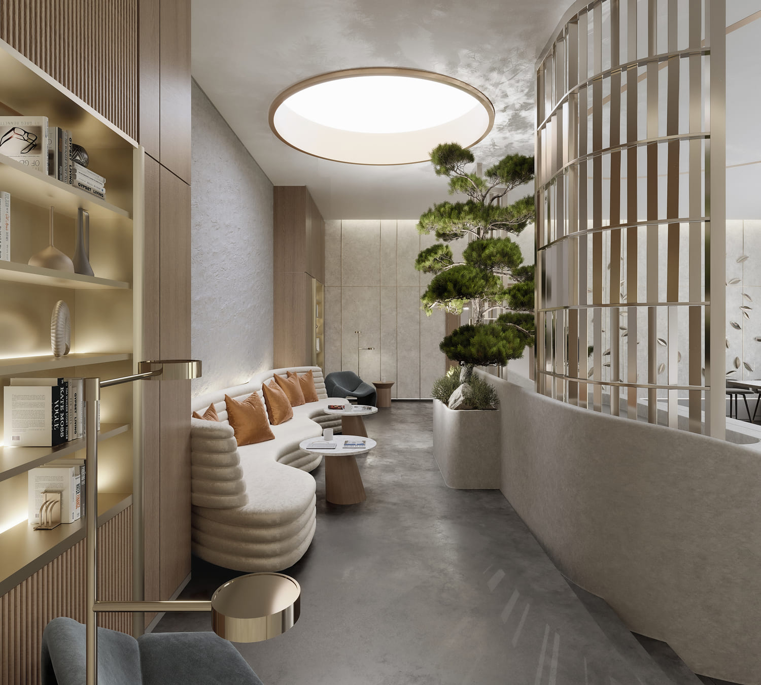 Lobby for working, lounging and reading