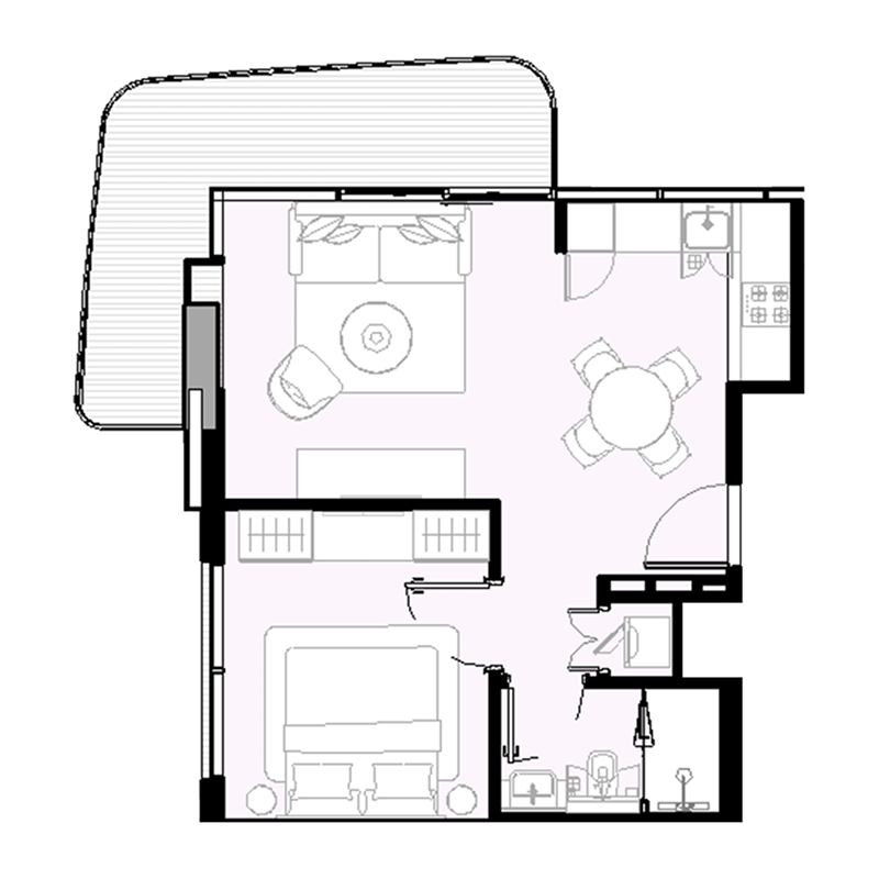 1 bedroom Apartments -  Azizi David