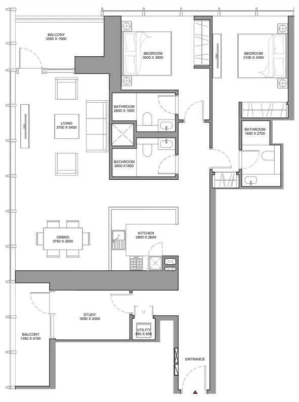 2.0 bedrooms apartments -  The Element at Sobha One