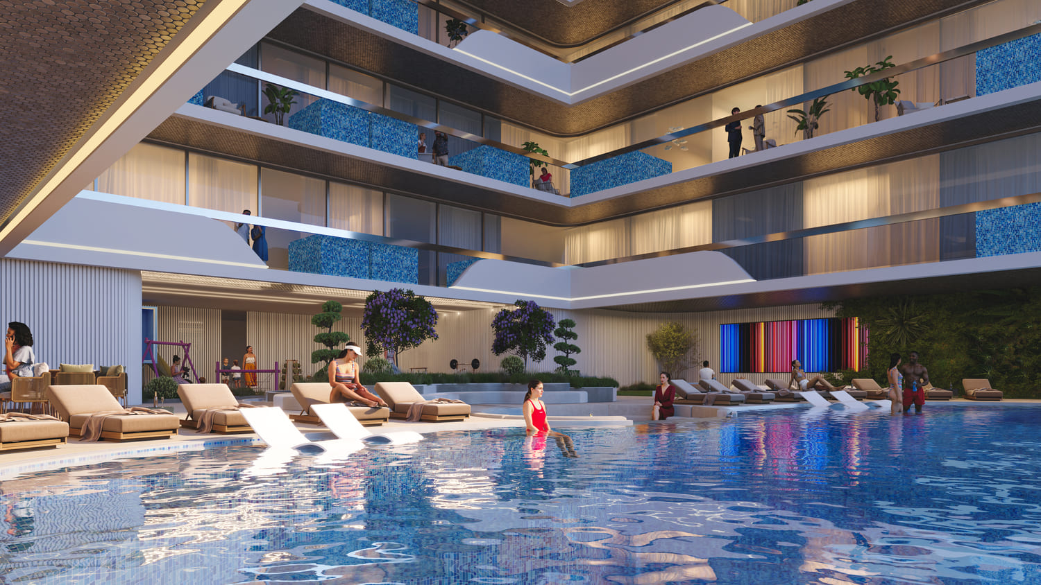 Expansive Pool Deck & Jacuzzi