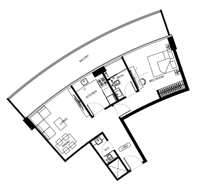 1.0 bedroom apartments -  Binghatti HillCrest