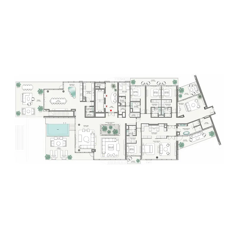 5.0 bedrooms penthouse -  Palm Central Private Residences