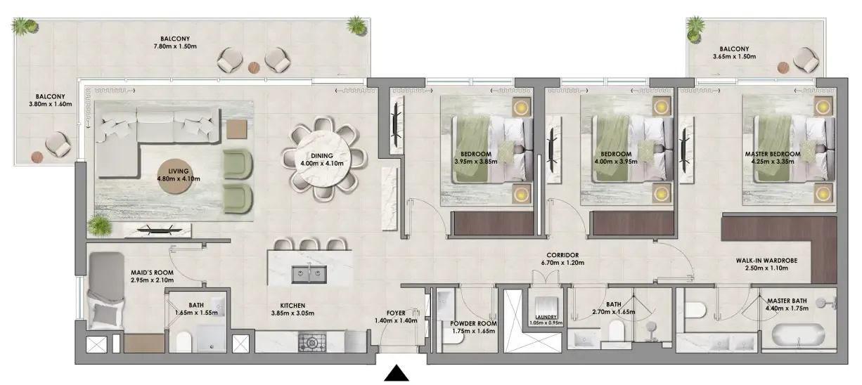 3.0 bedrooms apartments -  Palace Residences Hillside