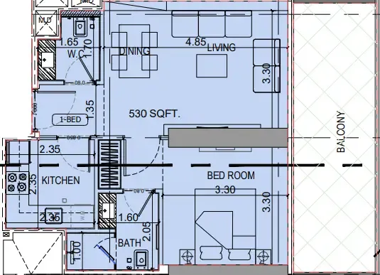 1.0 bedroom apartments -  Binghatti Vintage