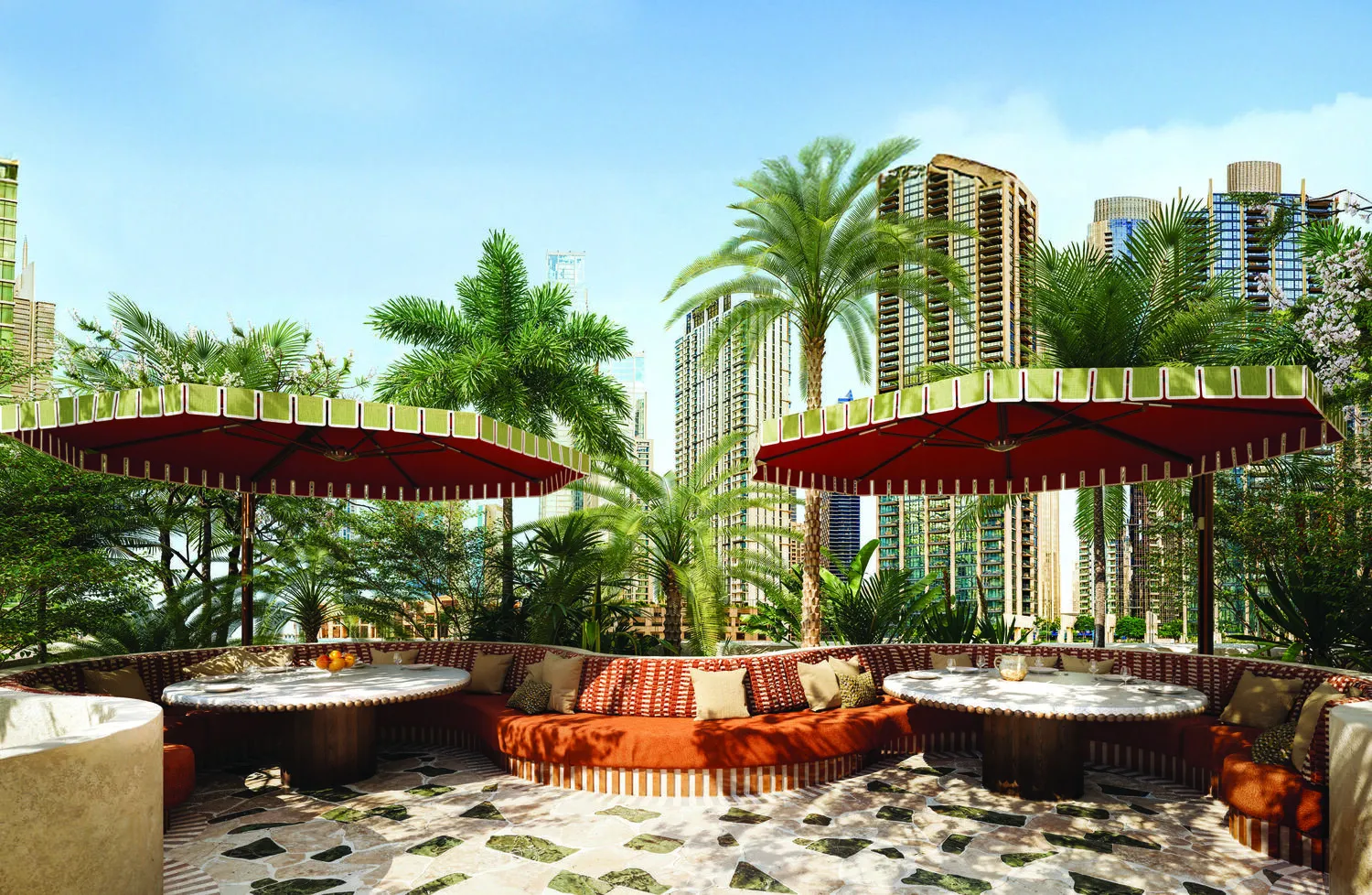 Landscaped Seating Areas & BBQ Lounge