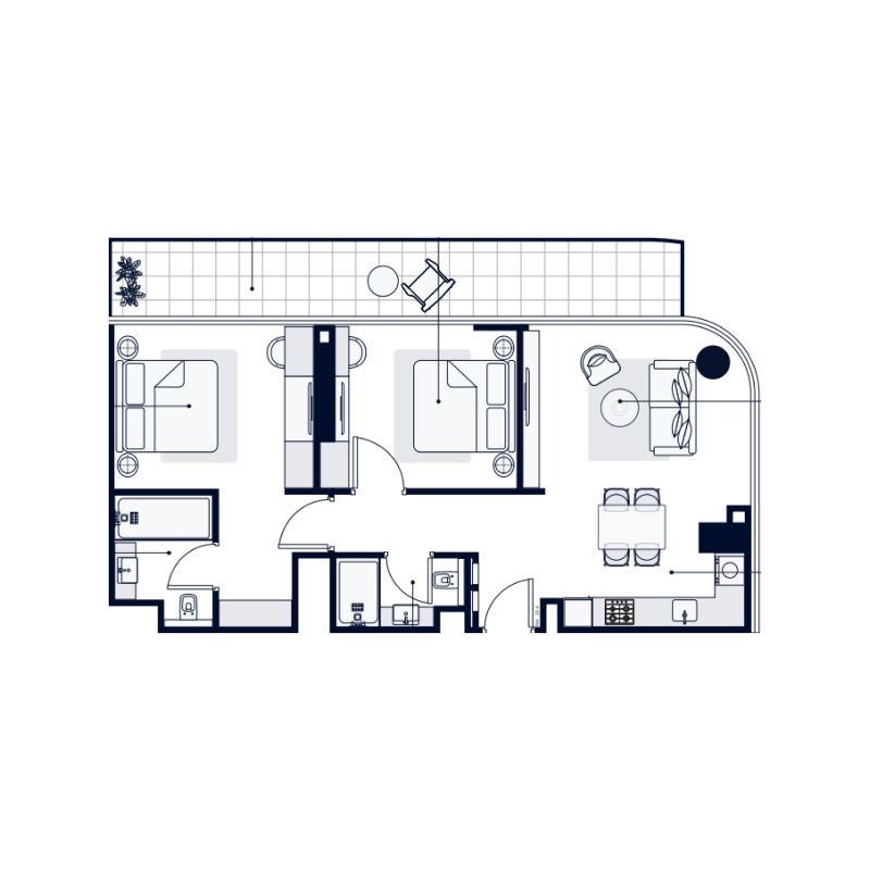 2 bedroom Apartments -  Azizi Venice Buildings 1, 3, 4 and 5